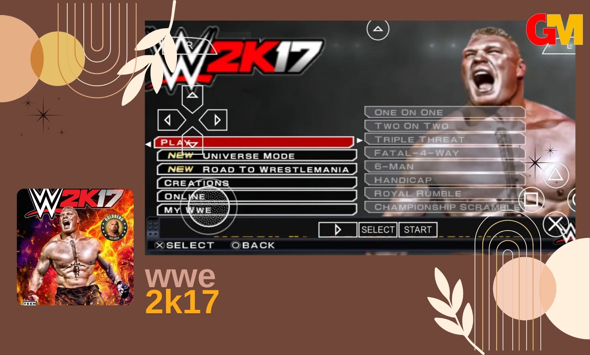 تحميل لعبة wwe 2k17 للاندرويد ppsspp من ميديا فاير